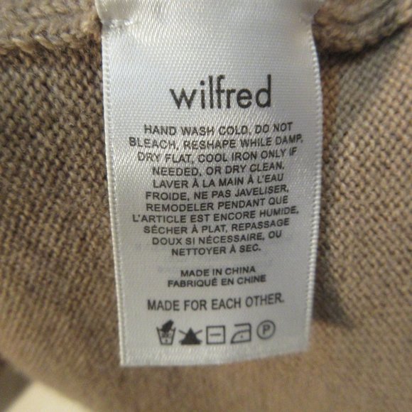 Aritzia Wilfred 100% Merino Wool Women's Sweater Sandy Beige V neck Size Small - Picture 7 of 9